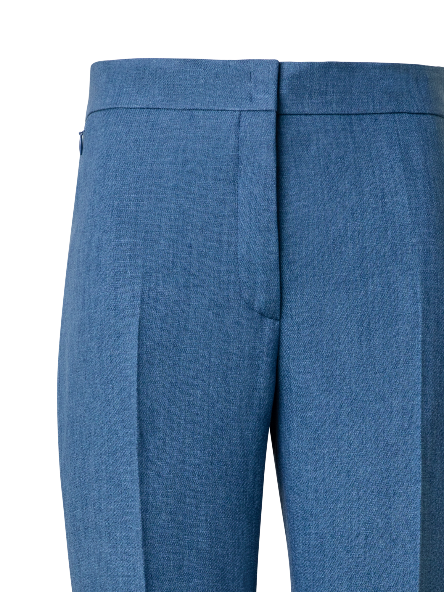 Designer Straight Linen Pants - blue