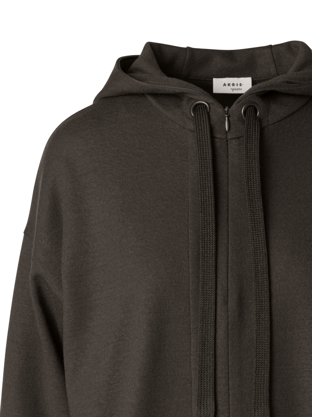 Designer Oversized Wool Jersey Zip Hoodie - neutral - brown