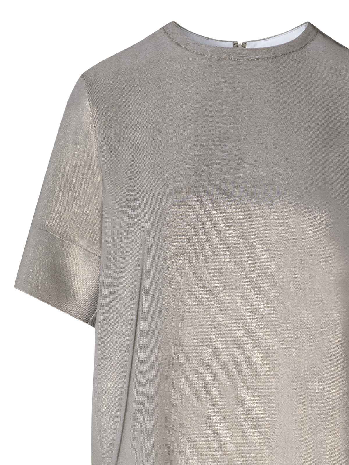 Designer Oversize T-Shirt Blouse in Silk Lurex - gold