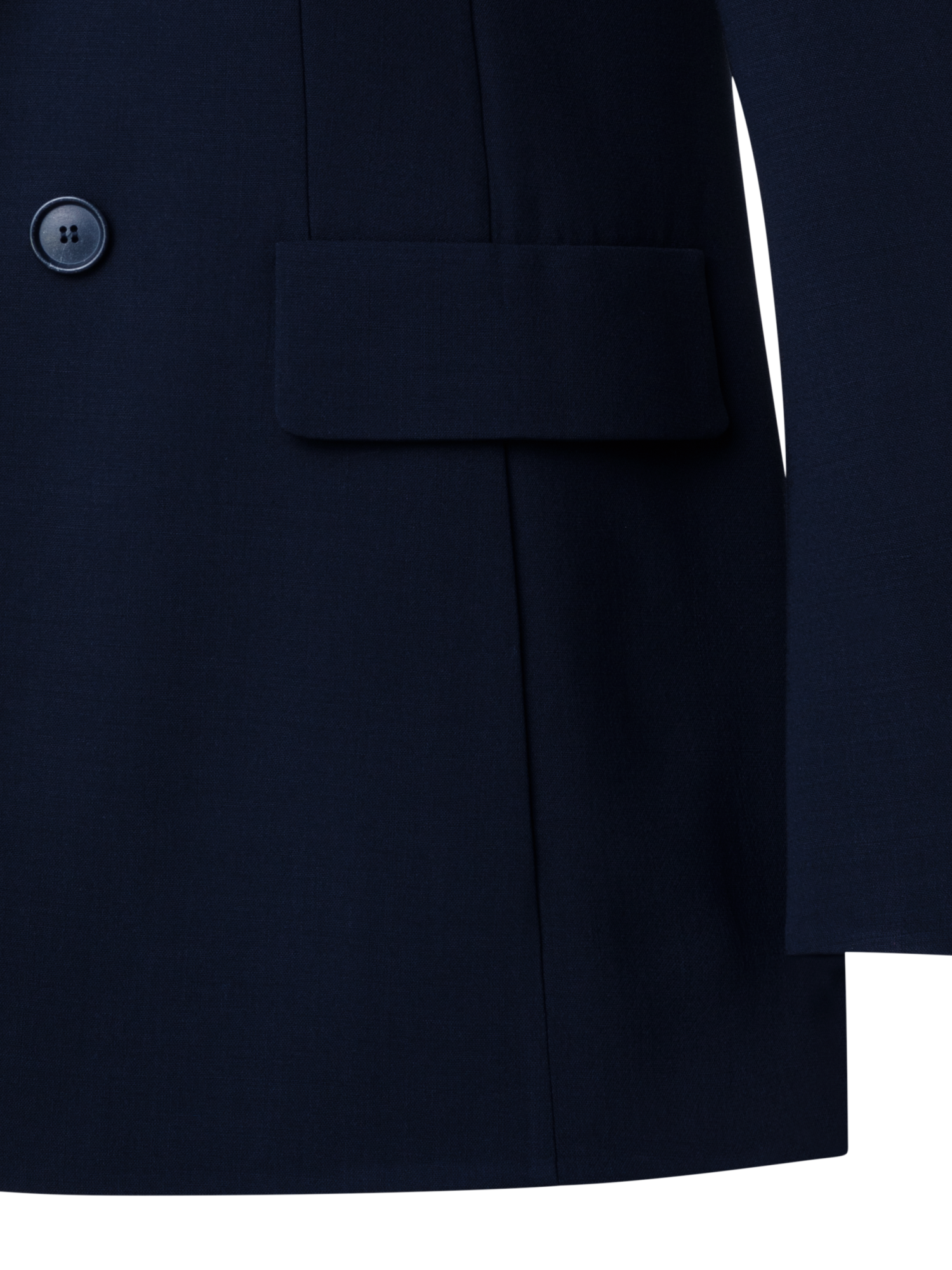 Designer Long Jacket in Wool Double-Face - navy - blue