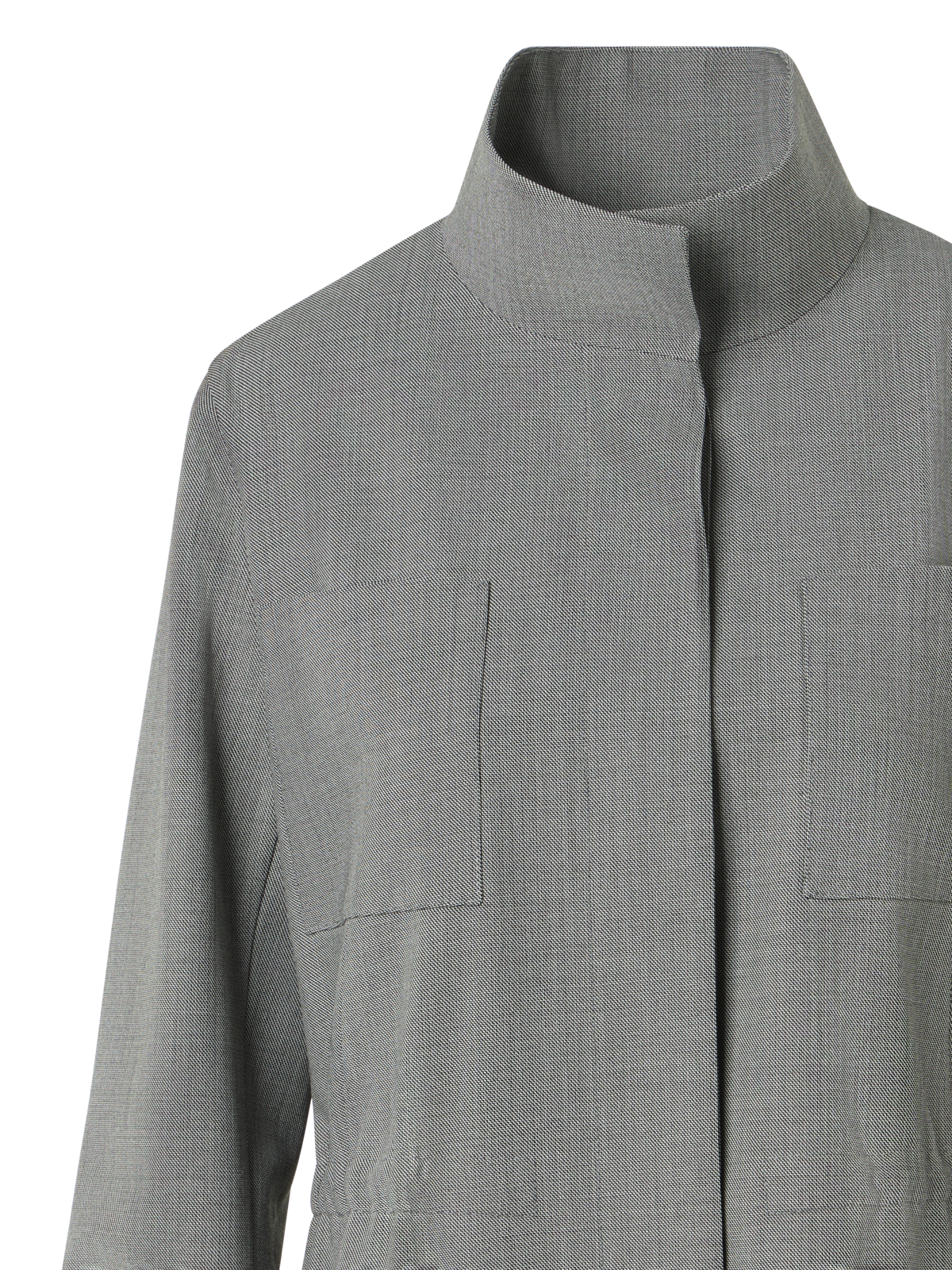 Designer Safari Jacket in Wool Stretch Fil-a-Fil - grey