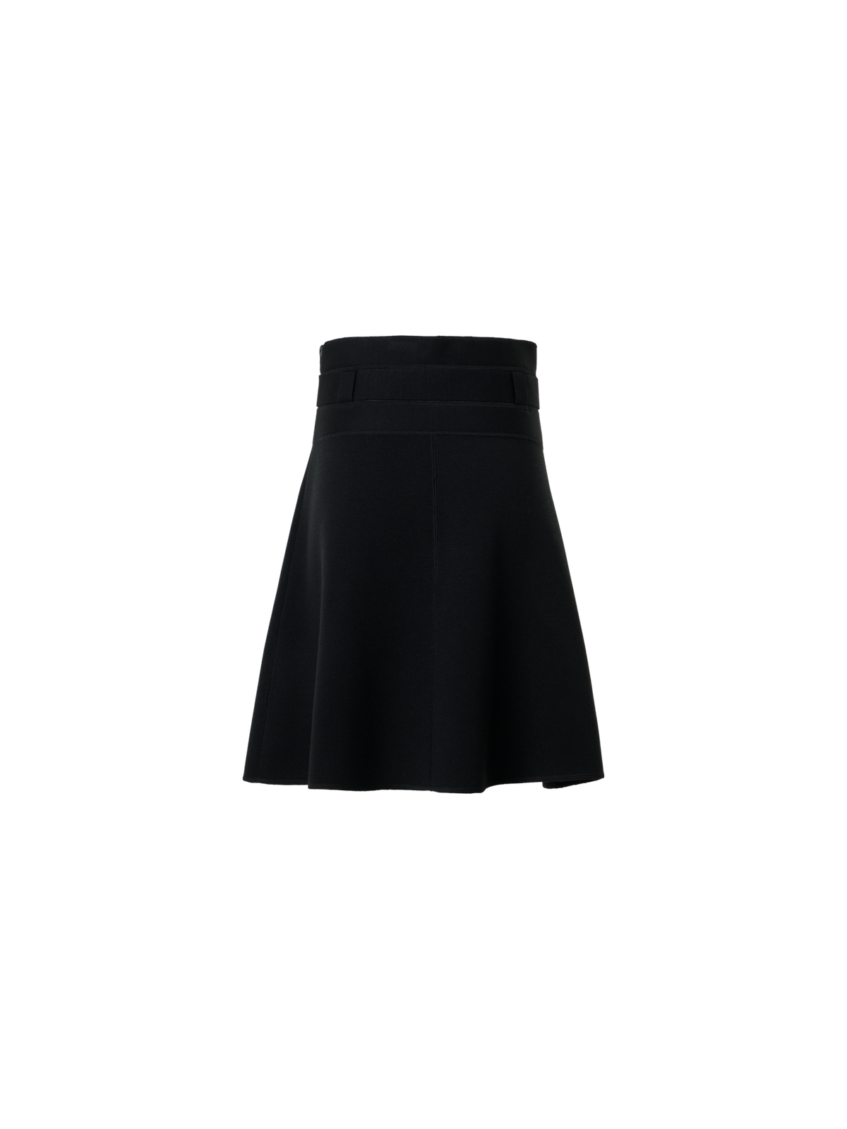 Designer Milano Knit Mini Skirt with Belt - black