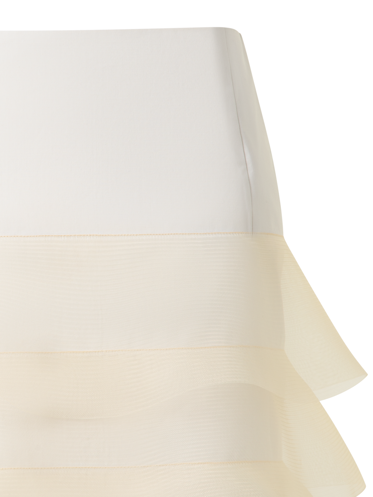 Designer Short Pencil Skirt with Tulle Waves - neutral - ecru - white