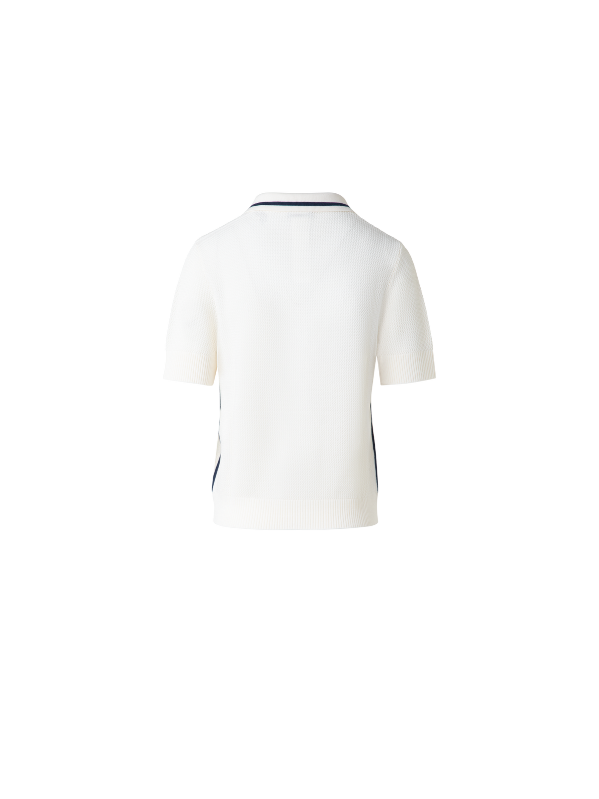 Designer Merino Mesh Knit Polo Shirt - multicolor - ecru - white