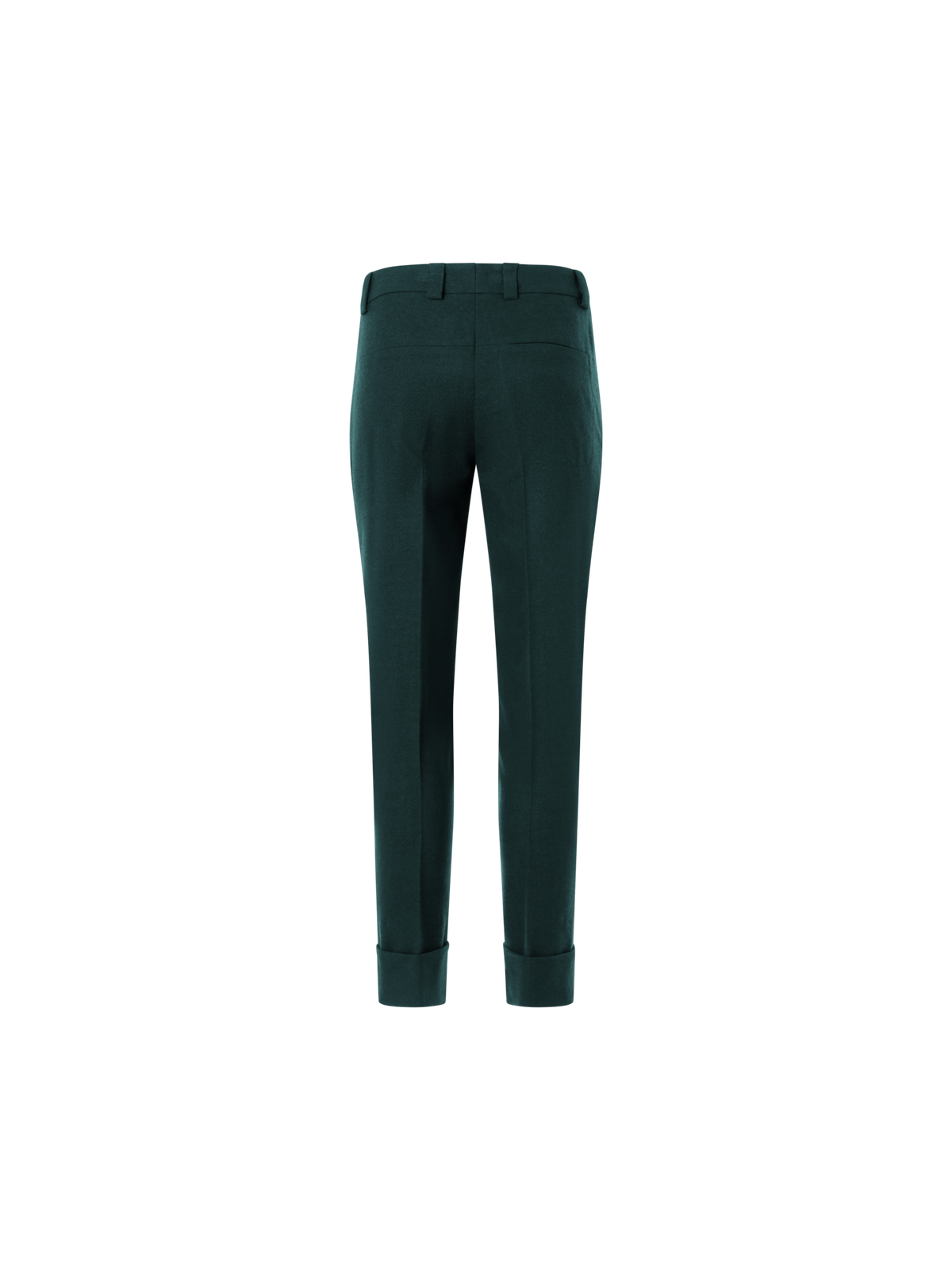 Designer Cuffed Tapered Flannel Pants - green