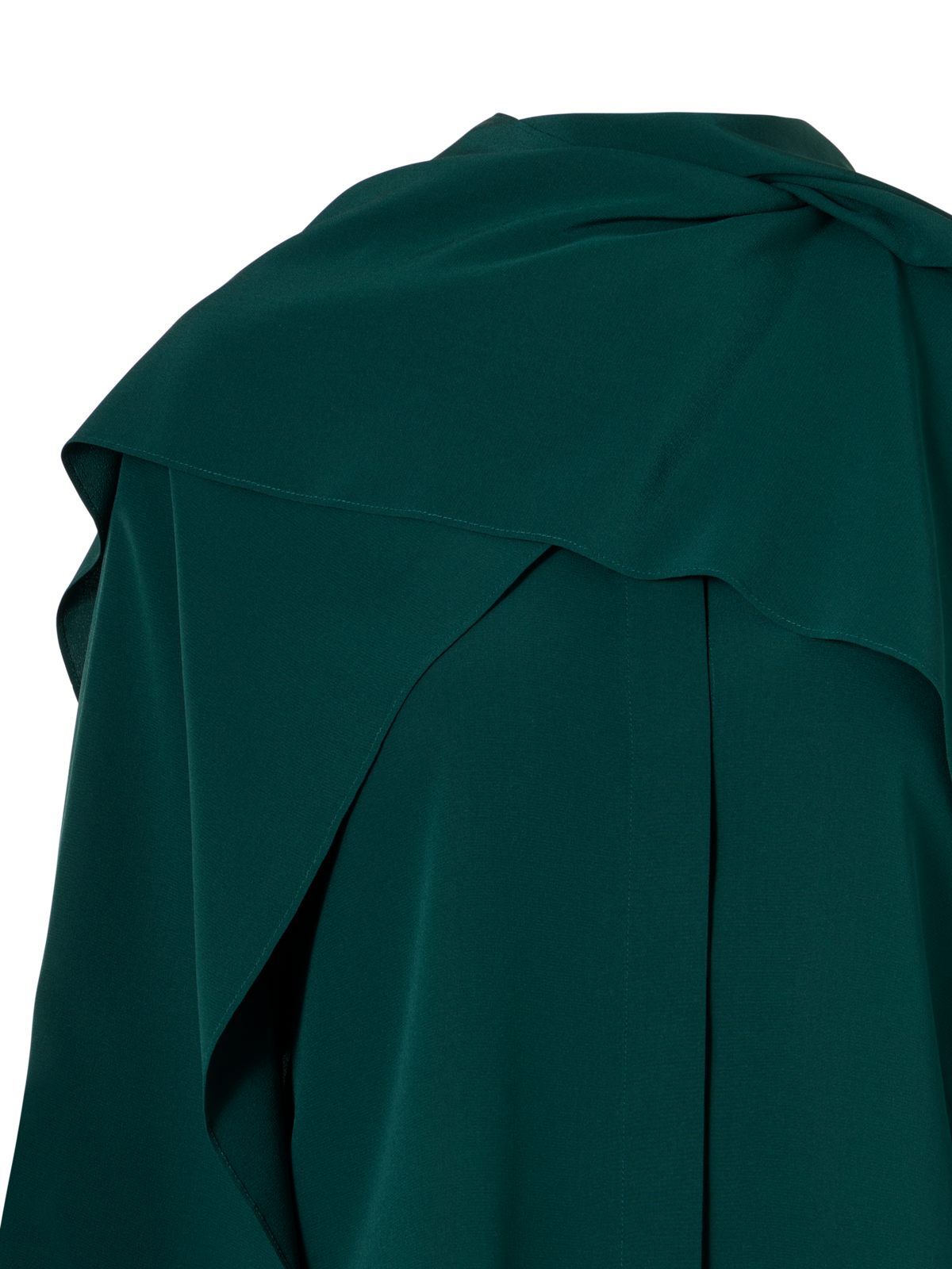 Designer Silk Crêpe Blouse with Flared Panel Sleeves - green