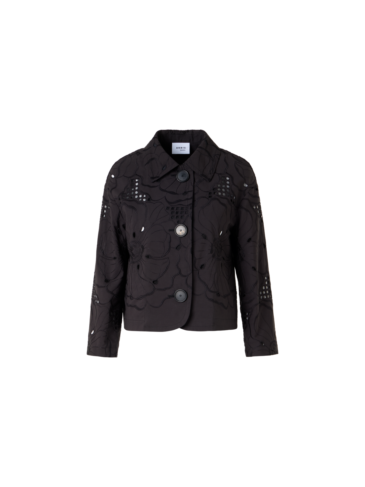 Designer Long-Sleeve Shiny Crinkle Faux-Leather Short Jacket - black