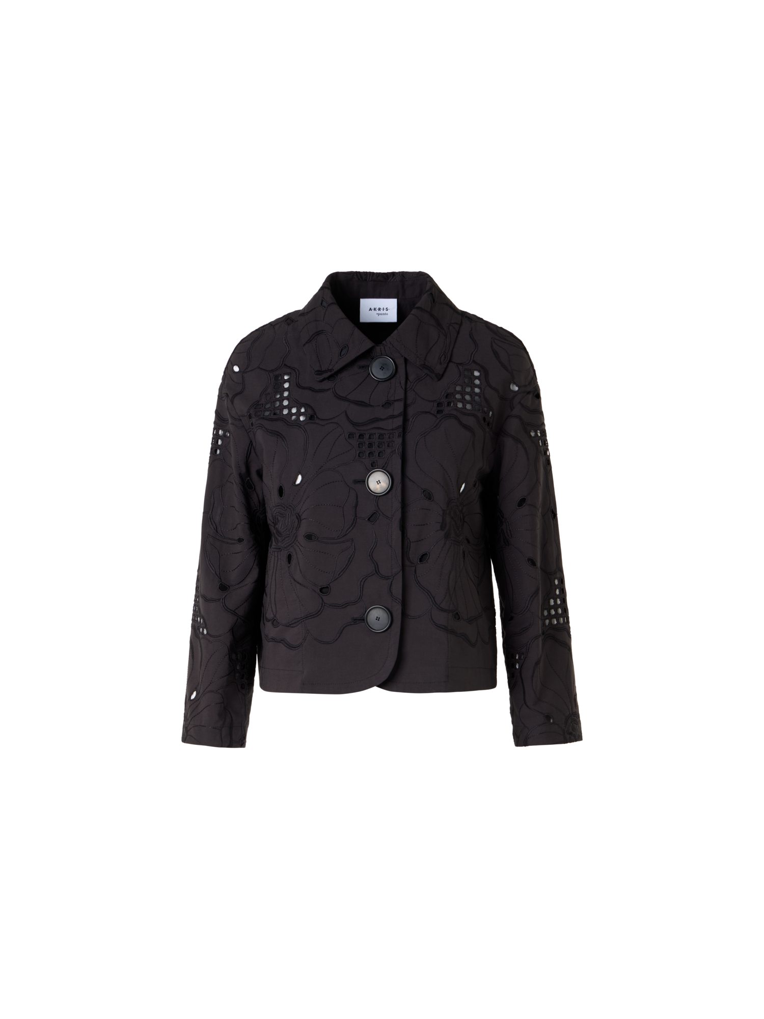 Designer Long-Sleeve Shiny Crinkle Faux-Leather Short Jacket - black