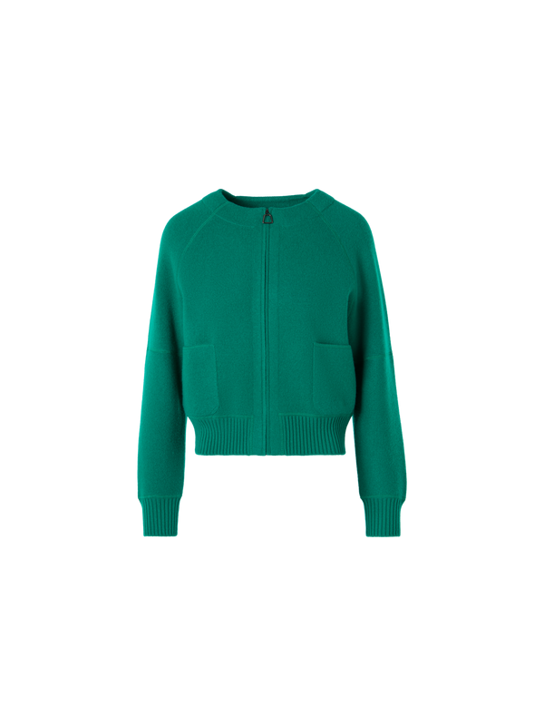 Designer Cashmere-Piqué Knit Cardigan - green