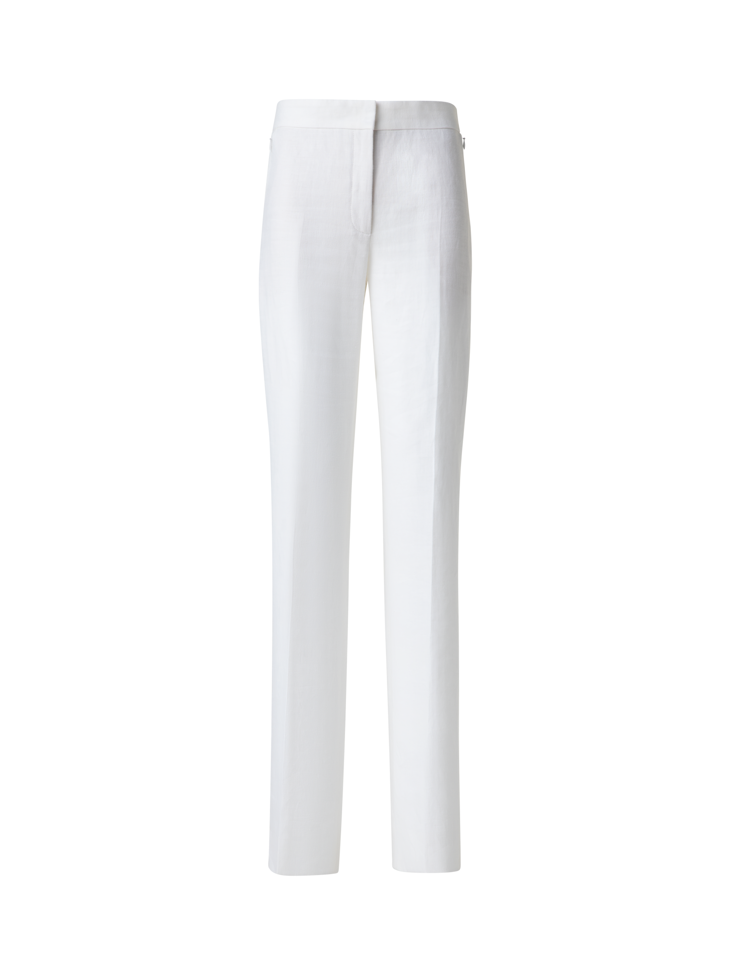 Designer Straight Linen Pants - neutral - ecru - white