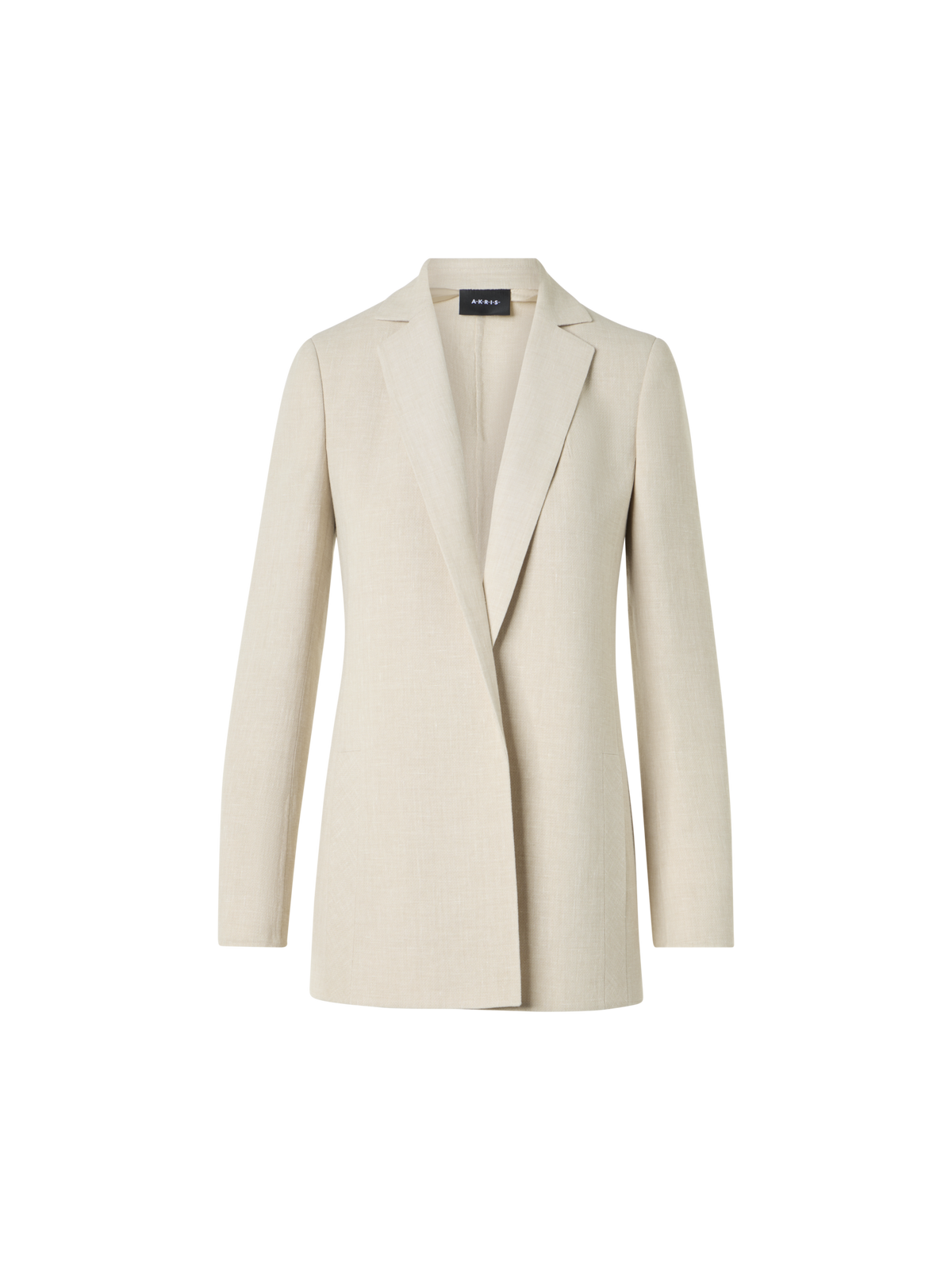 Designer Pekka Long Jacket in Linen Wool Double-Face - neutral - beige