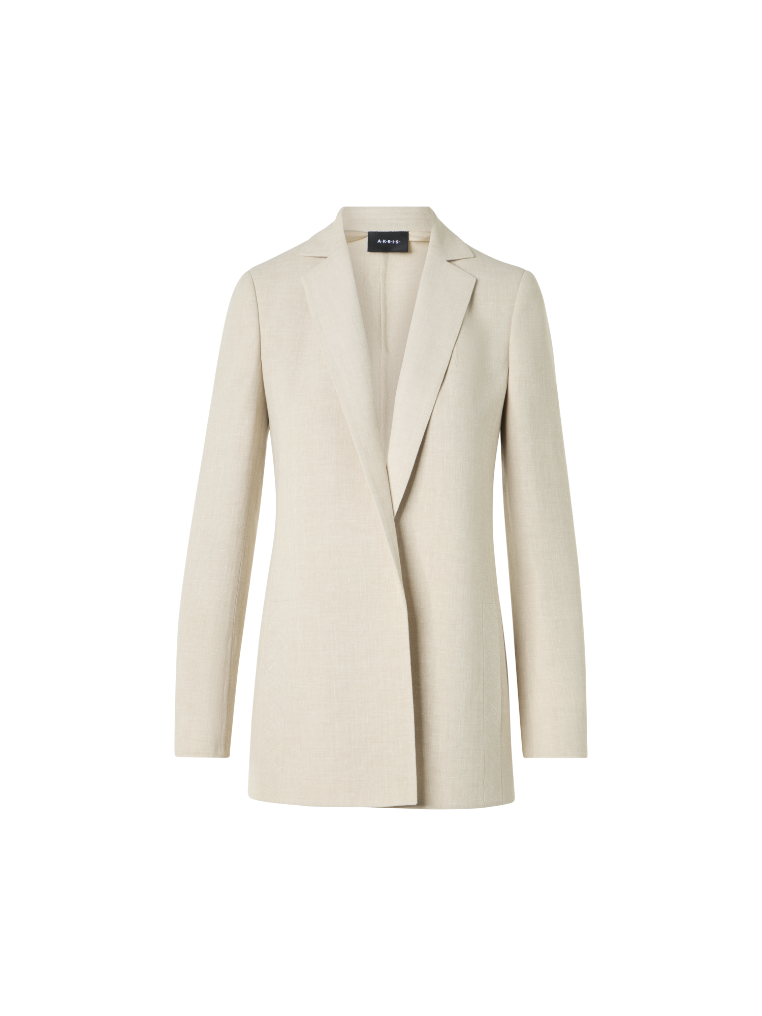 Designer Pekka Long Jacket in Linen Wool Double-Face - neutral - beige