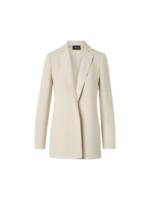 Designer Pekka Long Jacket in Linen Wool Double-Face - neutral - beige