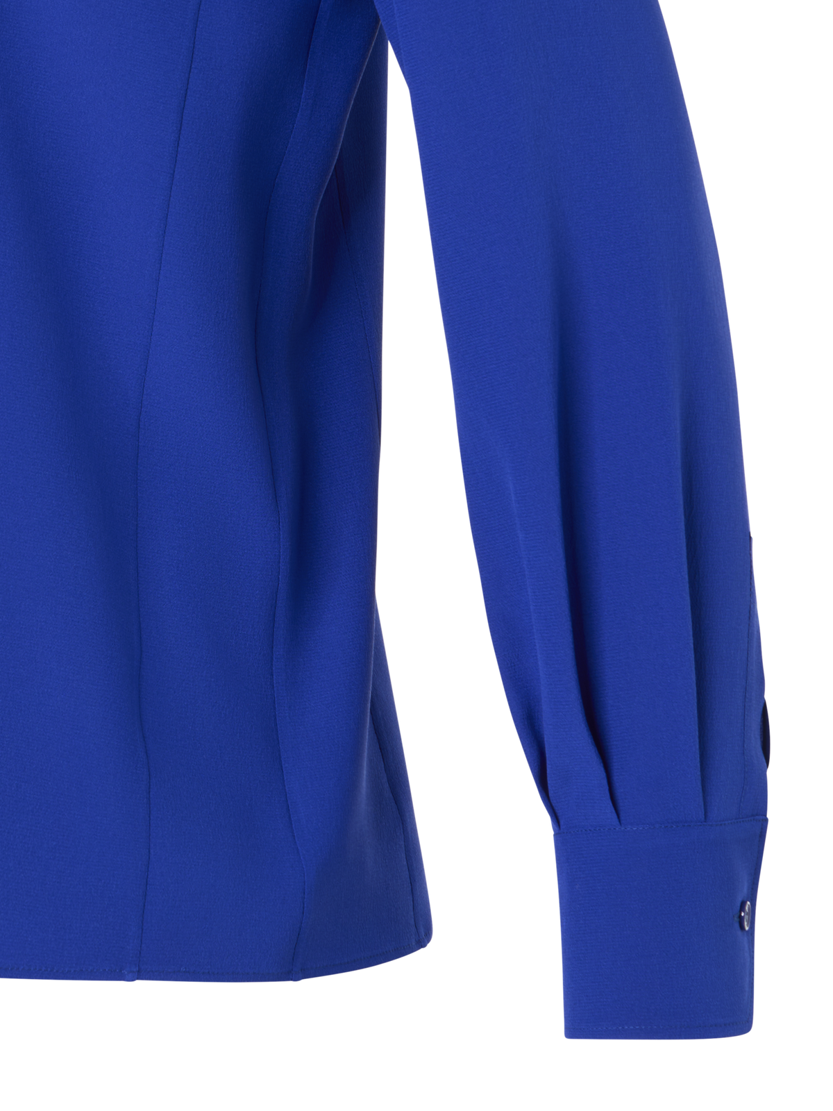 Designer Silk Crêpe Shirt Blouse - blue