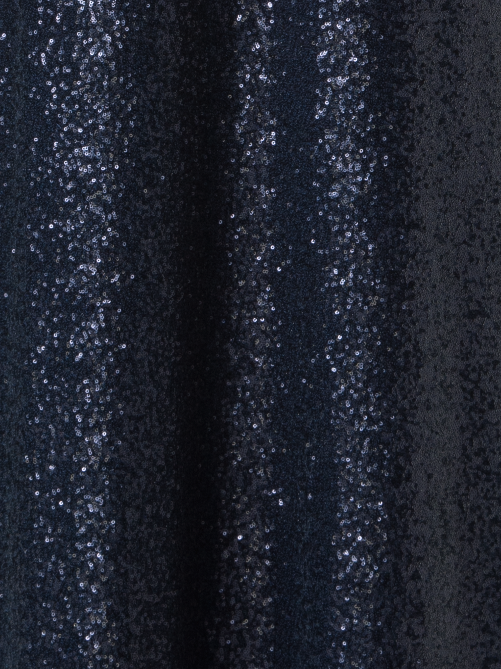 Designer Long Sequined Evening Gown with Short Sleeves - navy - blue