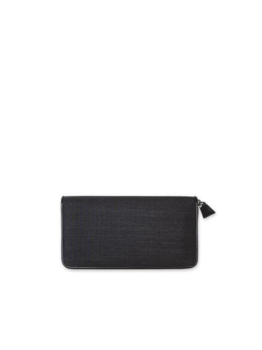 Designer Long Zip Wallet in Horsehair - black