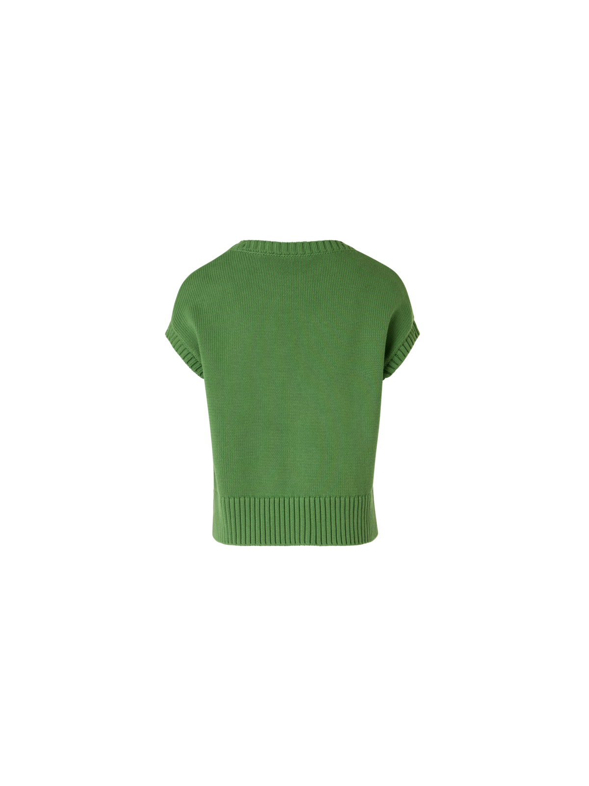 Designer Cap-Sleeve Papercut Flower Knit Sweater - green