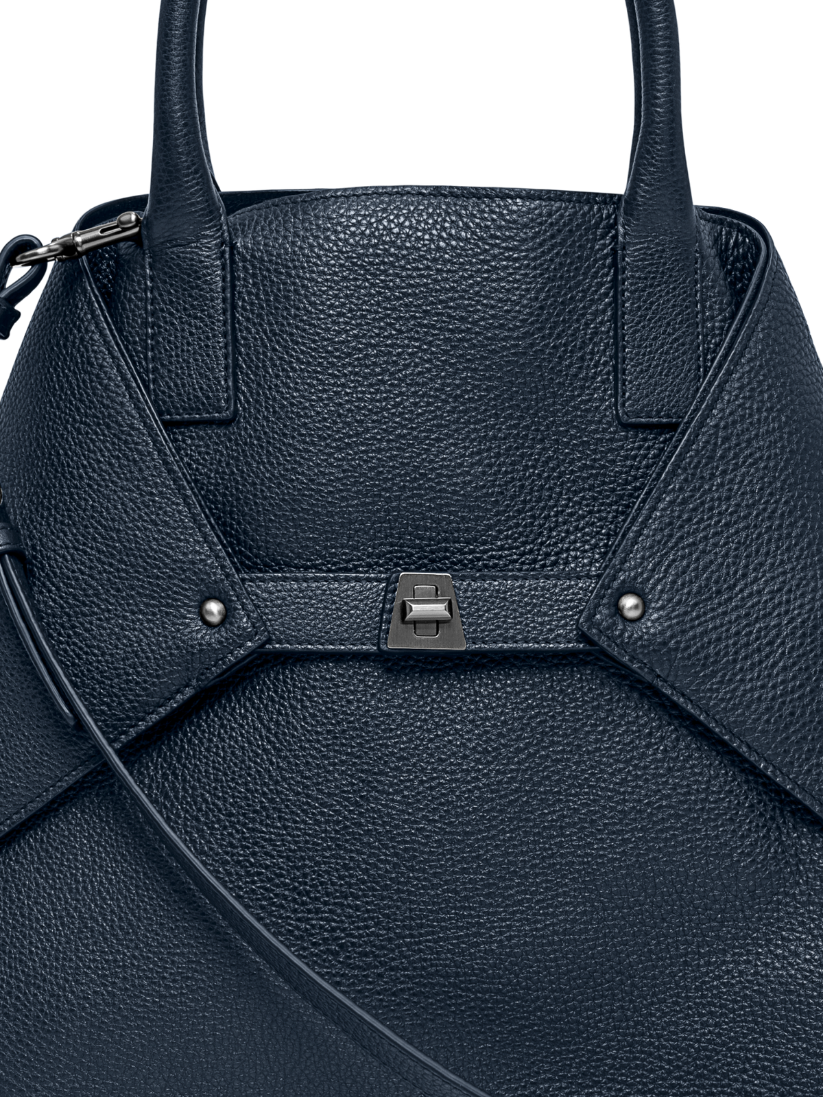 Designer Ai Medium Top Handle Tote - navy - blue