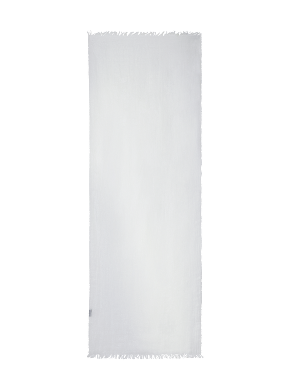 Designer Linen Scarf - neutral - white