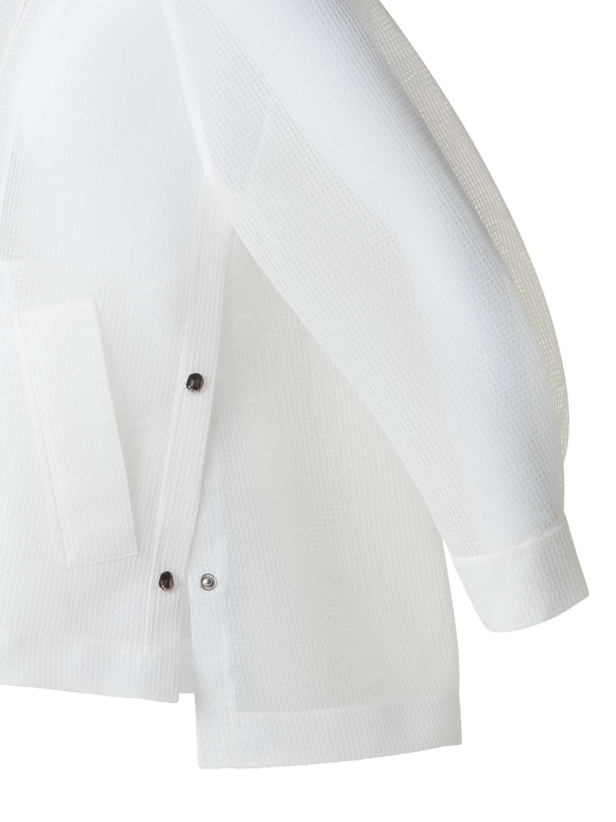 Designer Water Repellent Parka in Sheer Techno-Grid - neutral - white