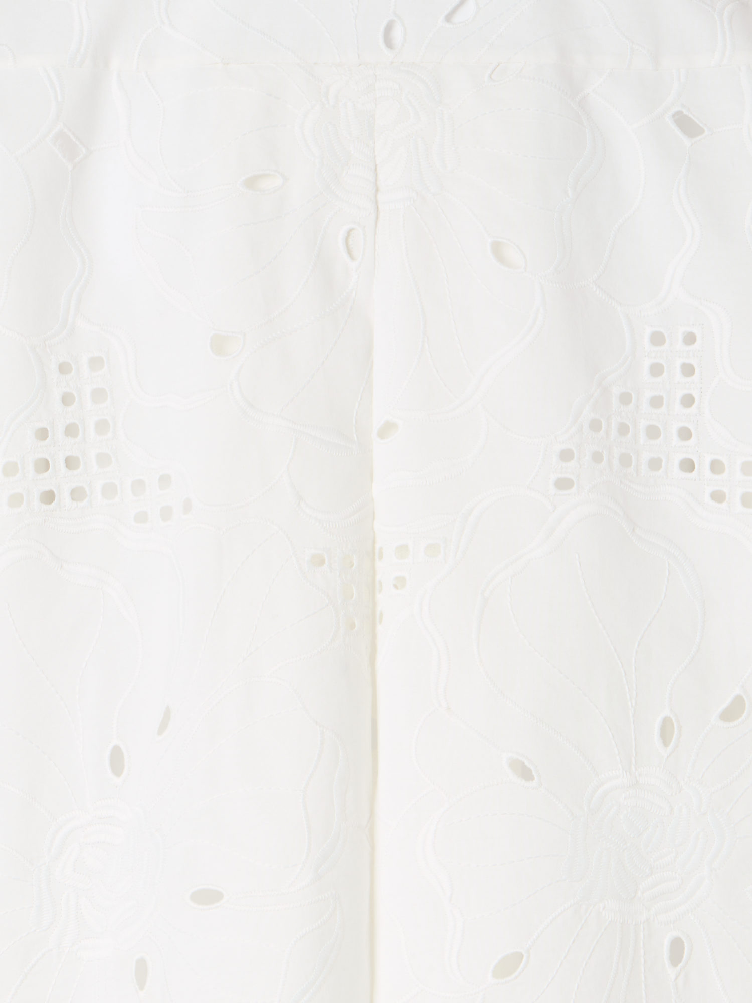 Designer A-Line Flower Eyelet Blouse - ecru