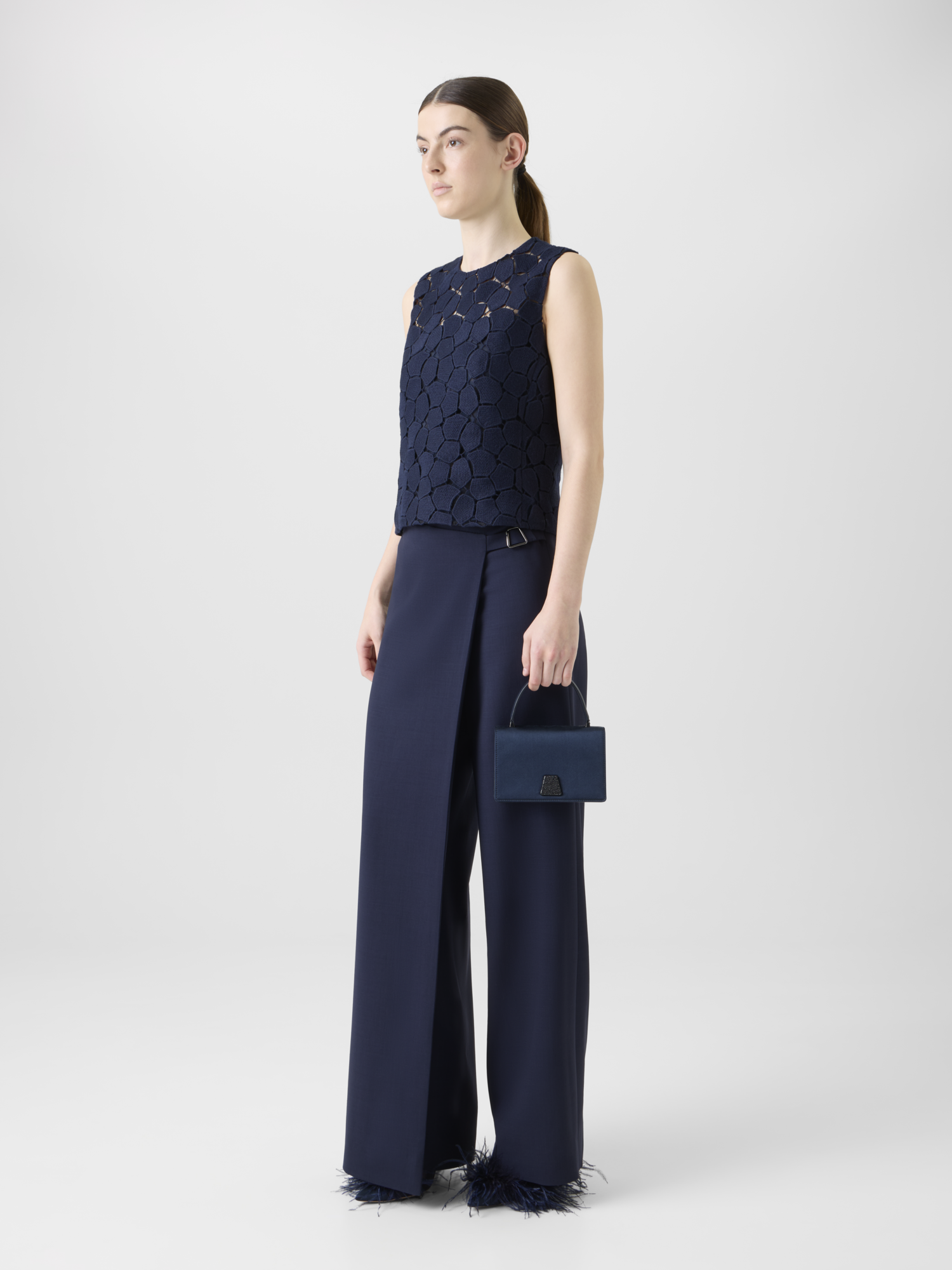 Designer Alice Mini Top Handle Bag - navy 