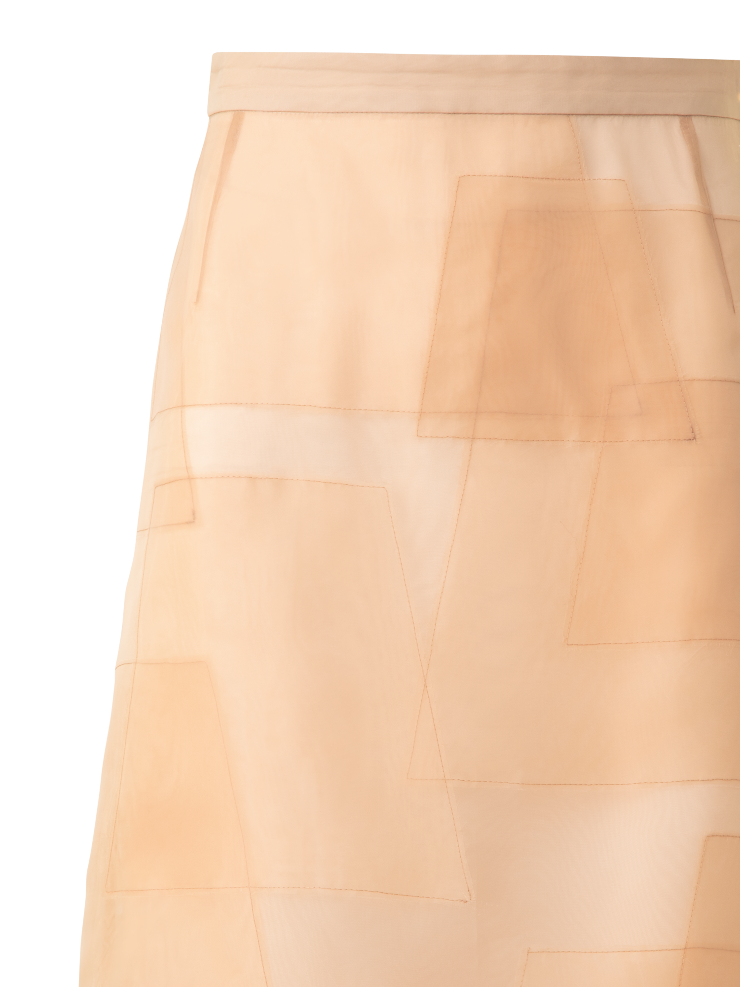 Designer Trapezoid Embellished Sheer Organza Skirt - pastel - pink