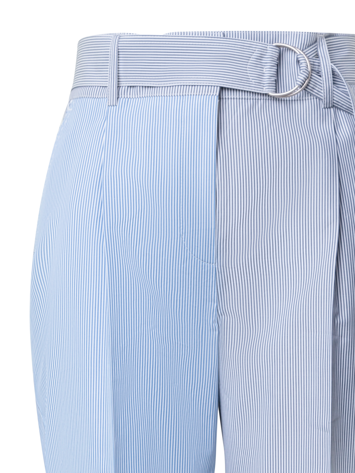 Designer Tapered Cotton Poplin Striped Pants - multicolor