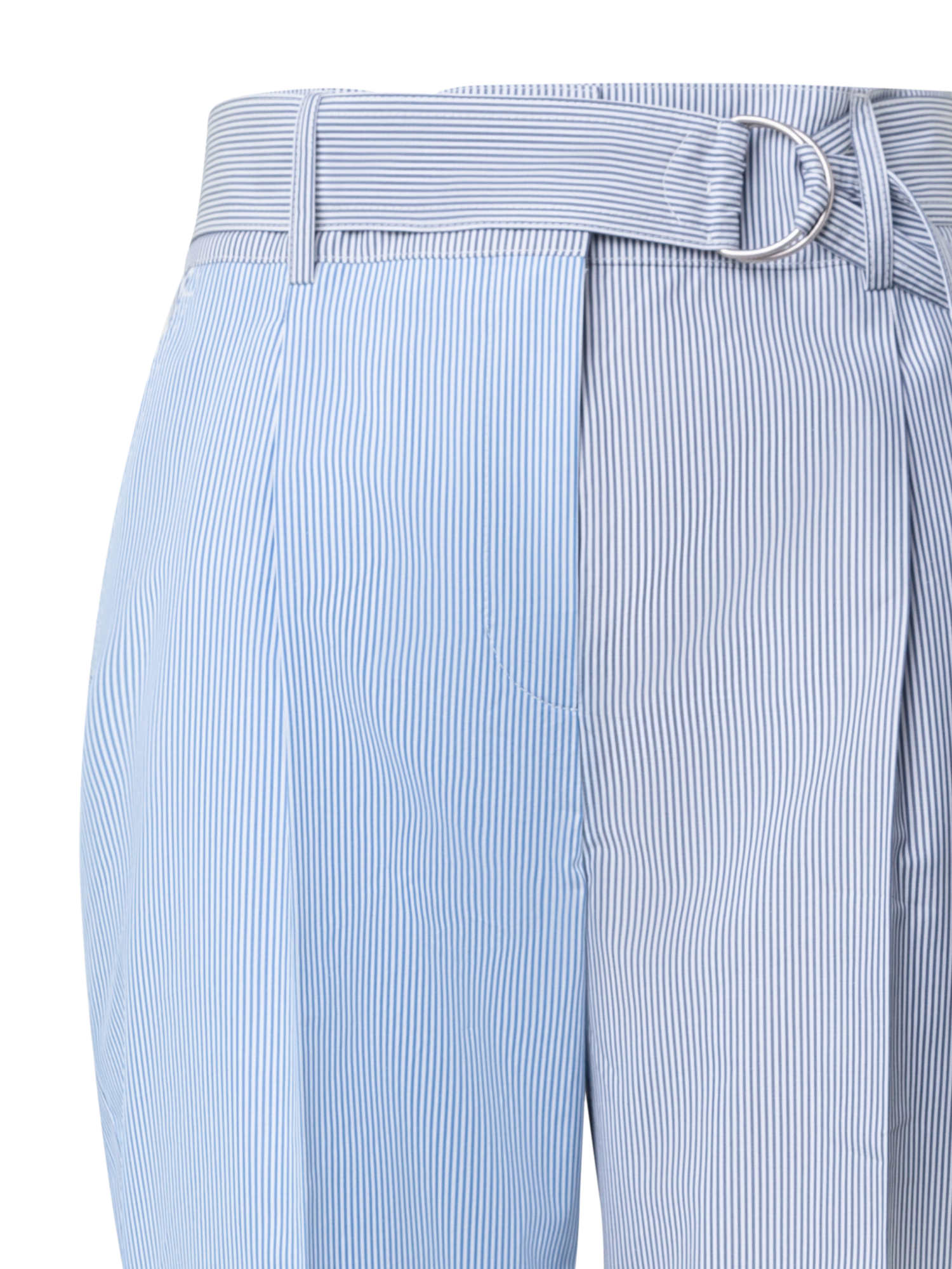 Designer Tapered Cotton Poplin Striped Pants - multicolor