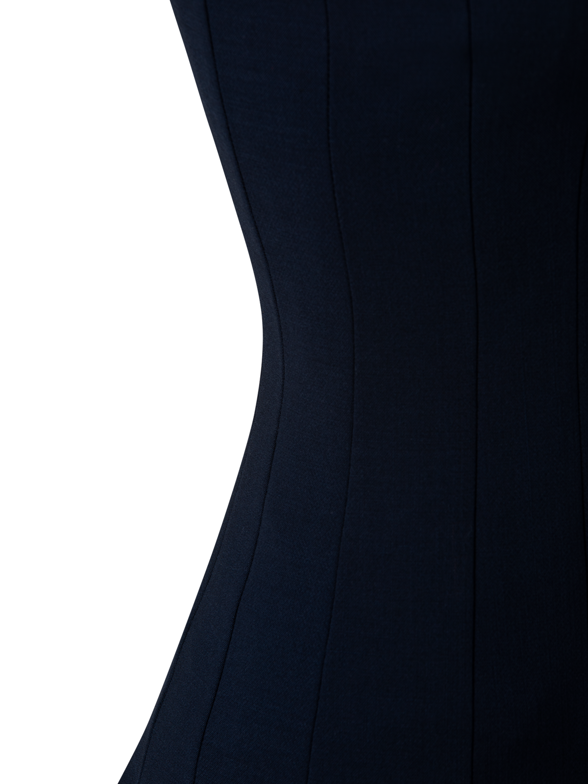 Designer Wool Double-Face Dress with Skaters Pleats - navy - blue