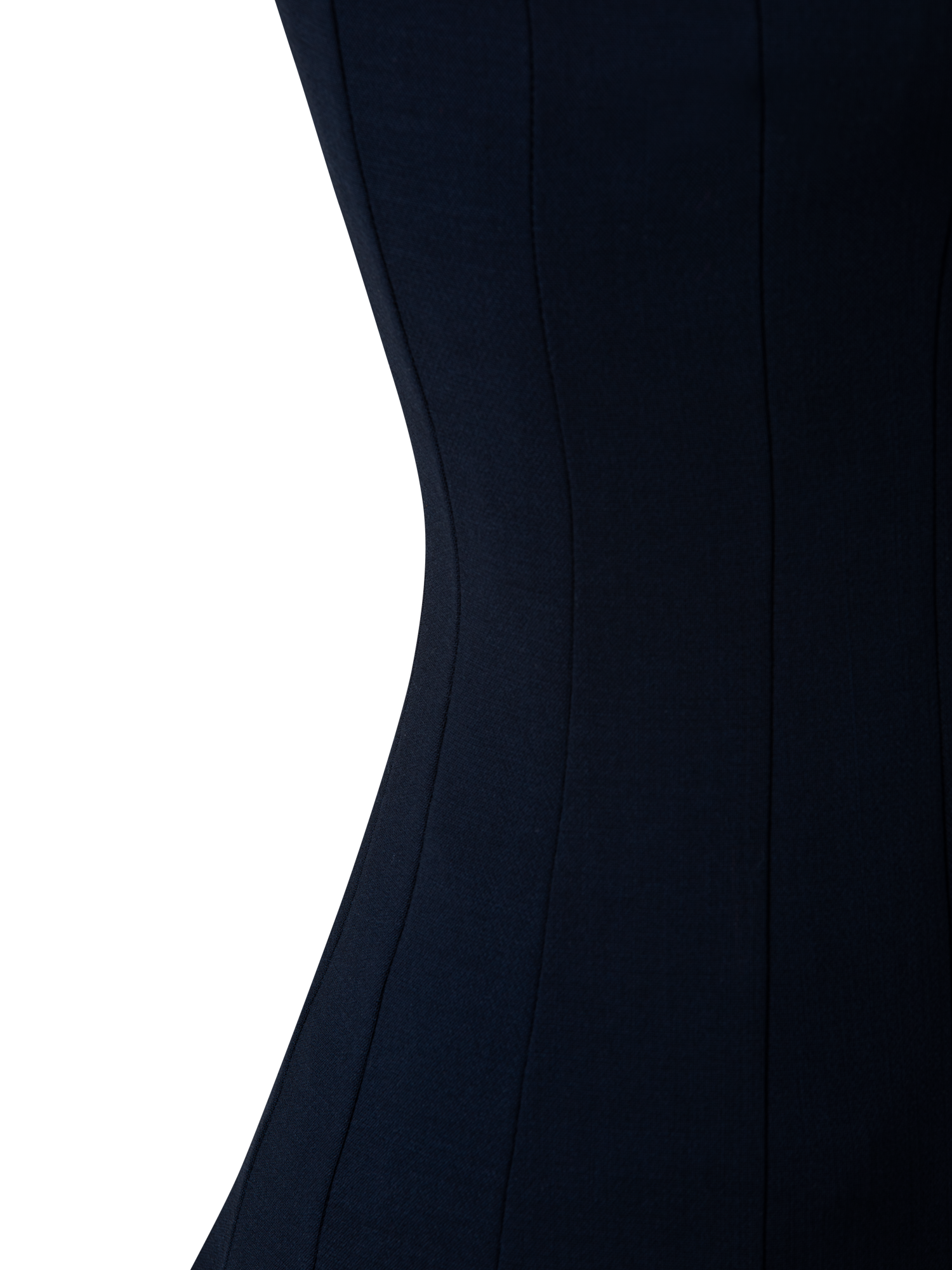 Designer Wool Double-Face Dress with Skaters Pleats - navy - blue