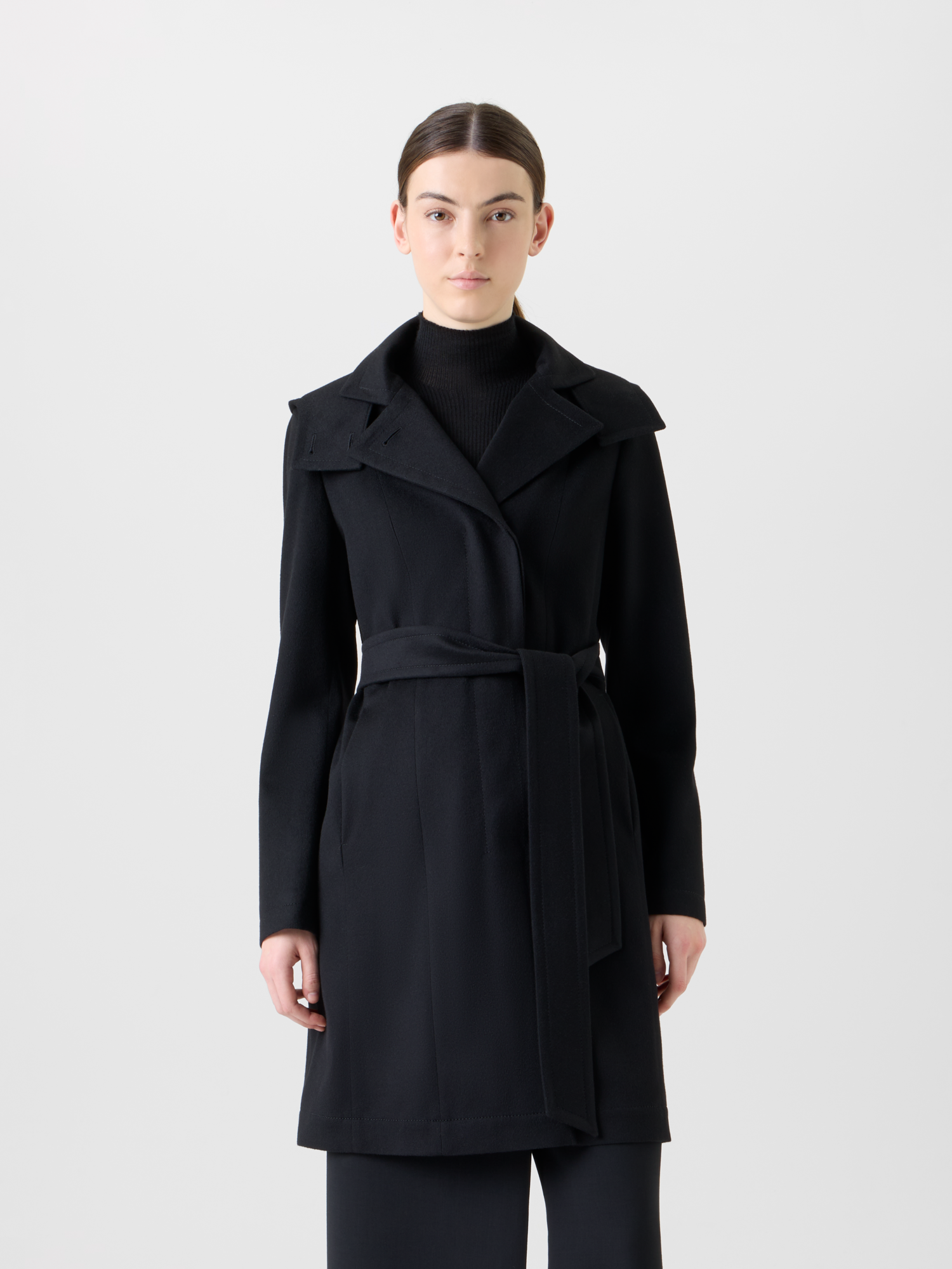 Designer Short Cashmere Storm-System® Trench Coat - black - neutral 