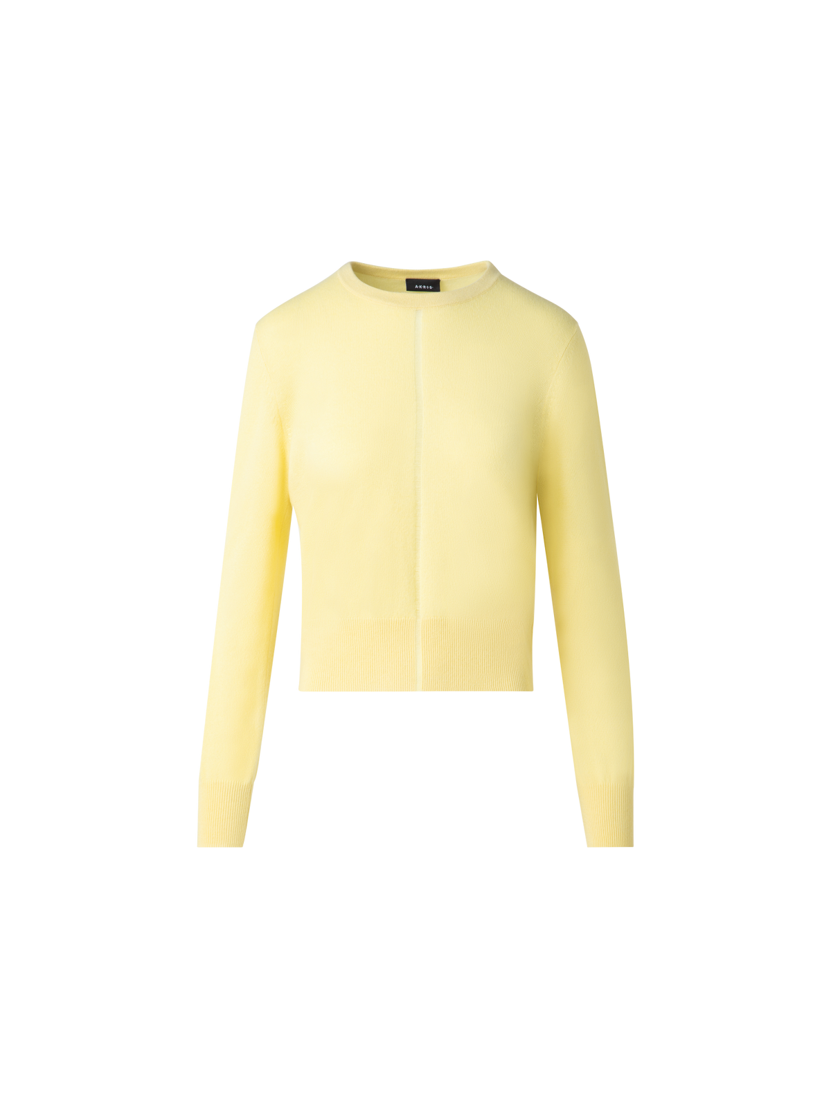 Designer Cashmere Sweater with Fine Sheer Stripe - pastel - yellow