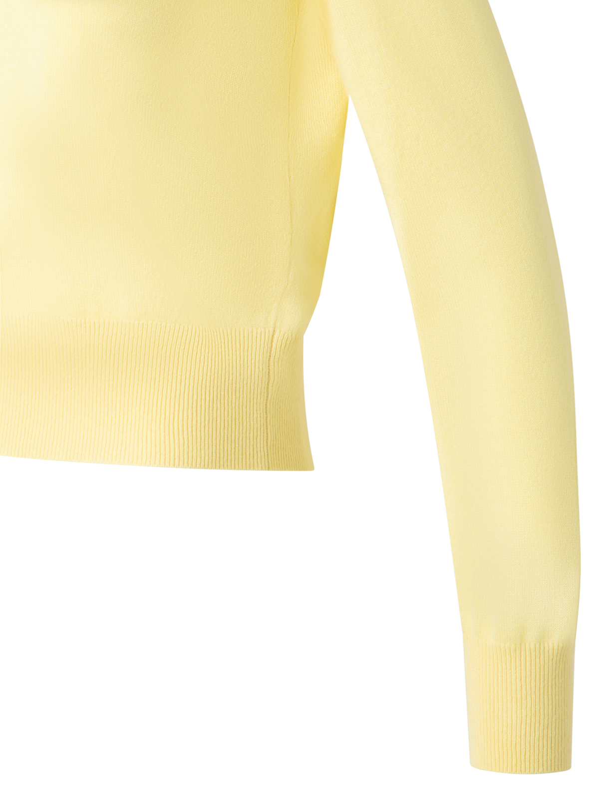 Designer Cashmere Sweater with Fine Sheer Stripe - pastel - yellow