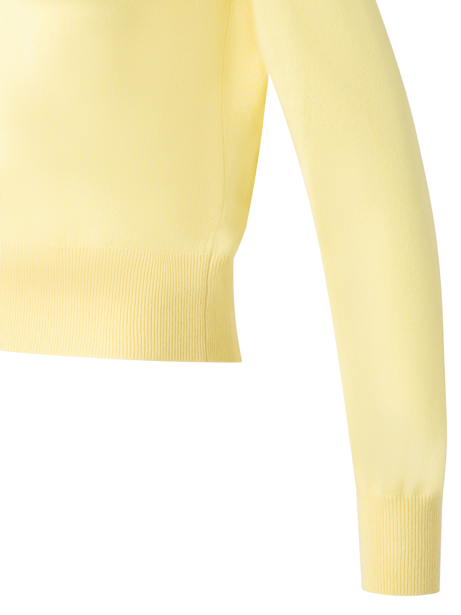 Designer Cashmere Sweater with Fine Sheer Stripe - pastel - yellow