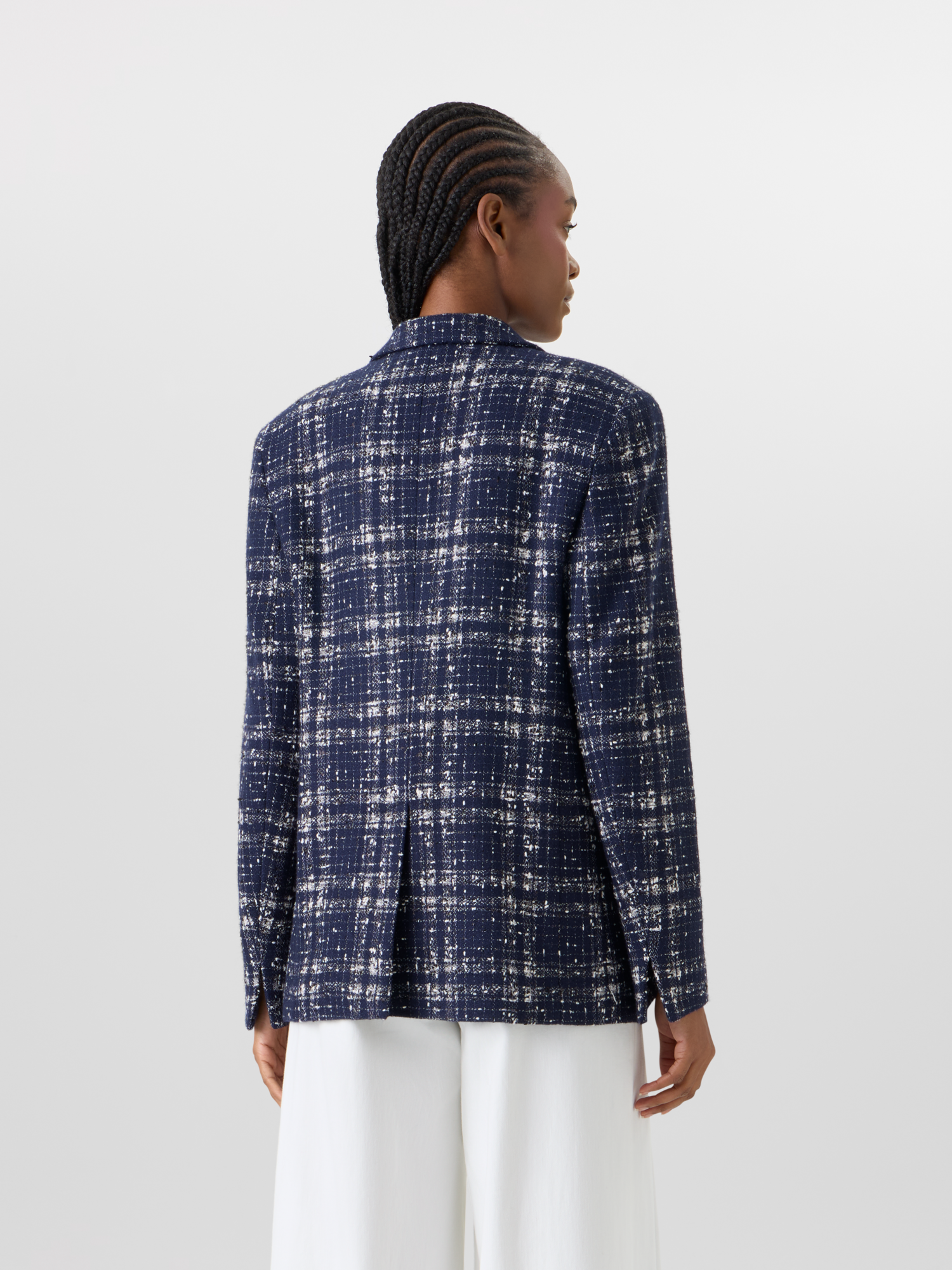 Designer Kora Jacket in Wool-Viscose Tweed - blue 