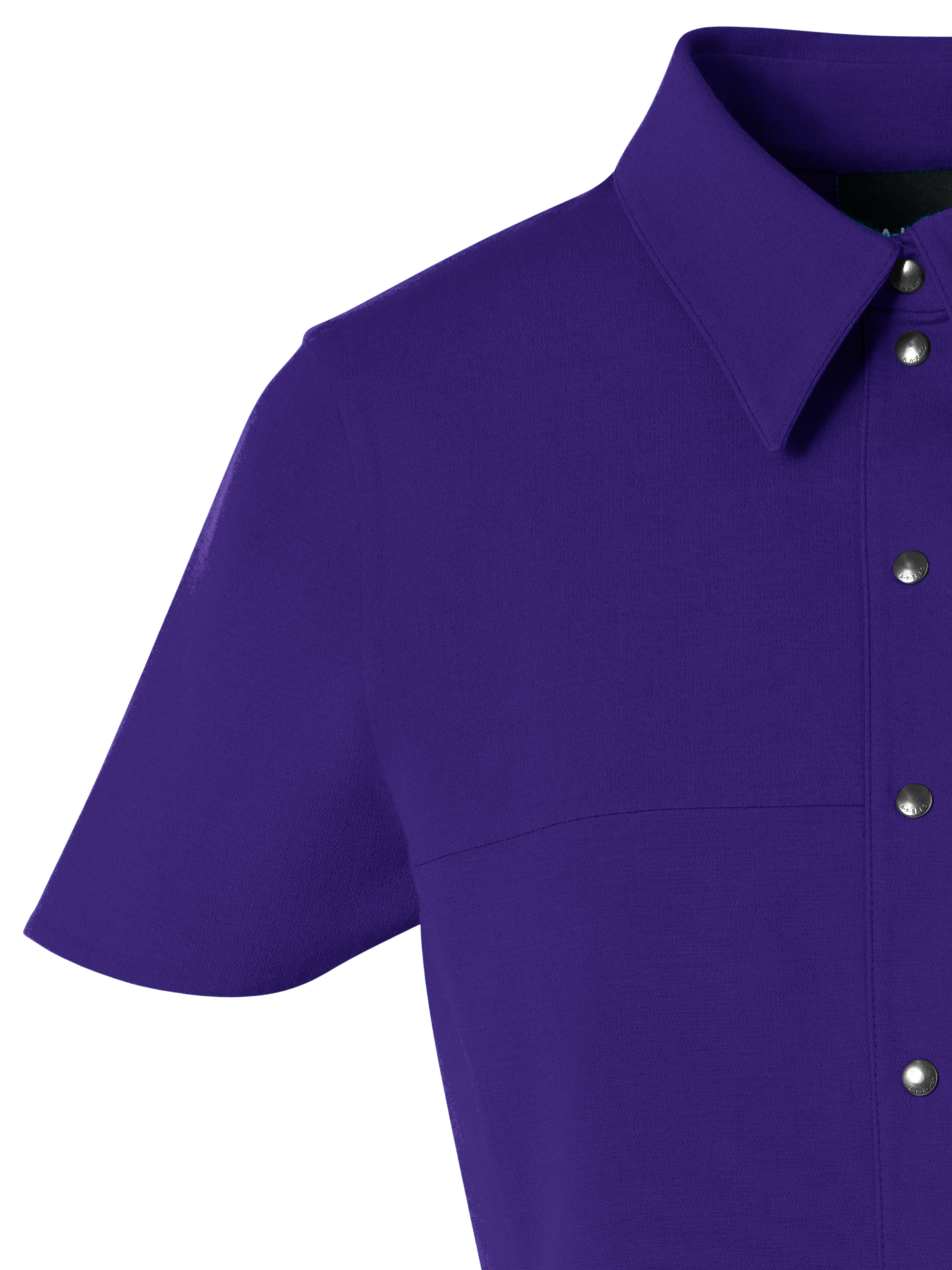 Designer Short-Sleeve Cotton-Silk Stretch Double-Face Polo Dress - purple