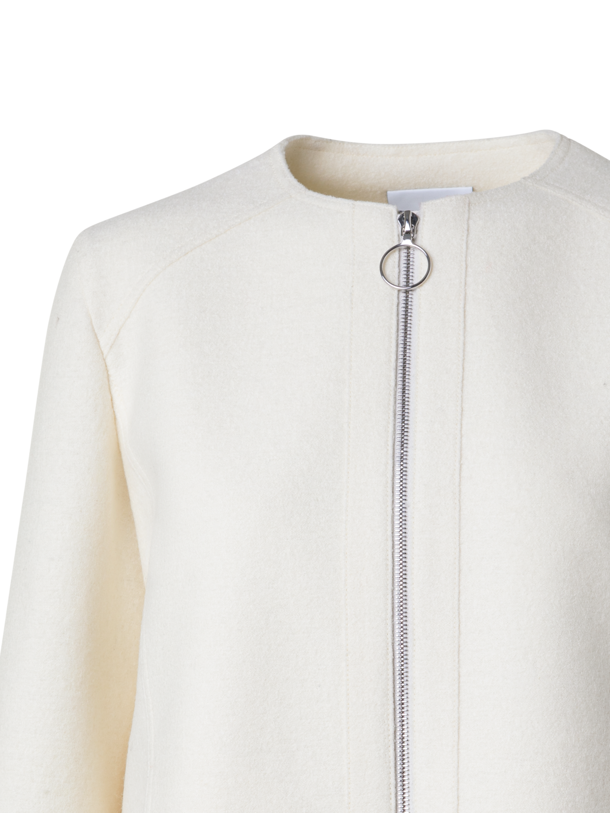 Designer Short Boxy Wool Jacket - neutral - ecru - white