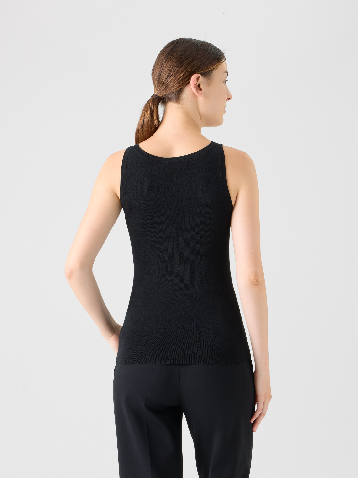 Designer Knitted Tank Top - black 