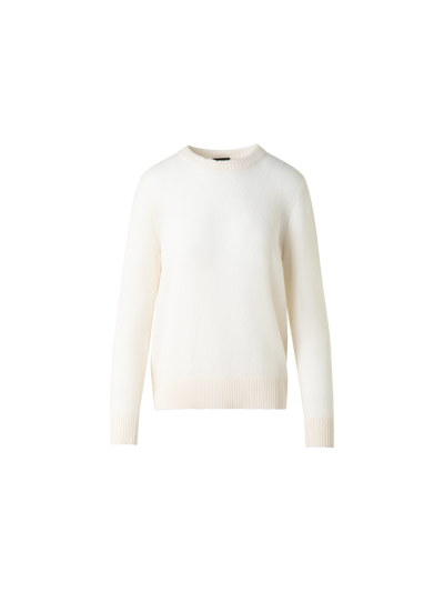Designer Oversize Cashmere and Silk Sweater - white