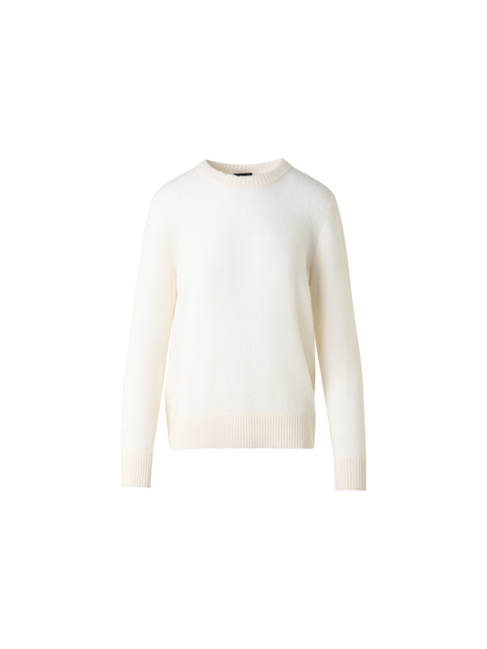Designer Oversize Cashmere and Silk Sweater - white