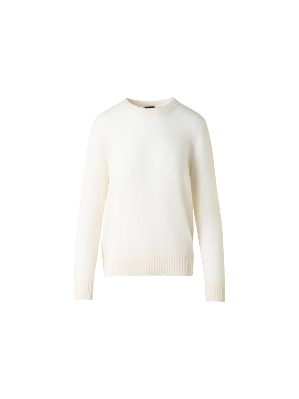 Designer Oversize Cashmere and Silk Sweater - white