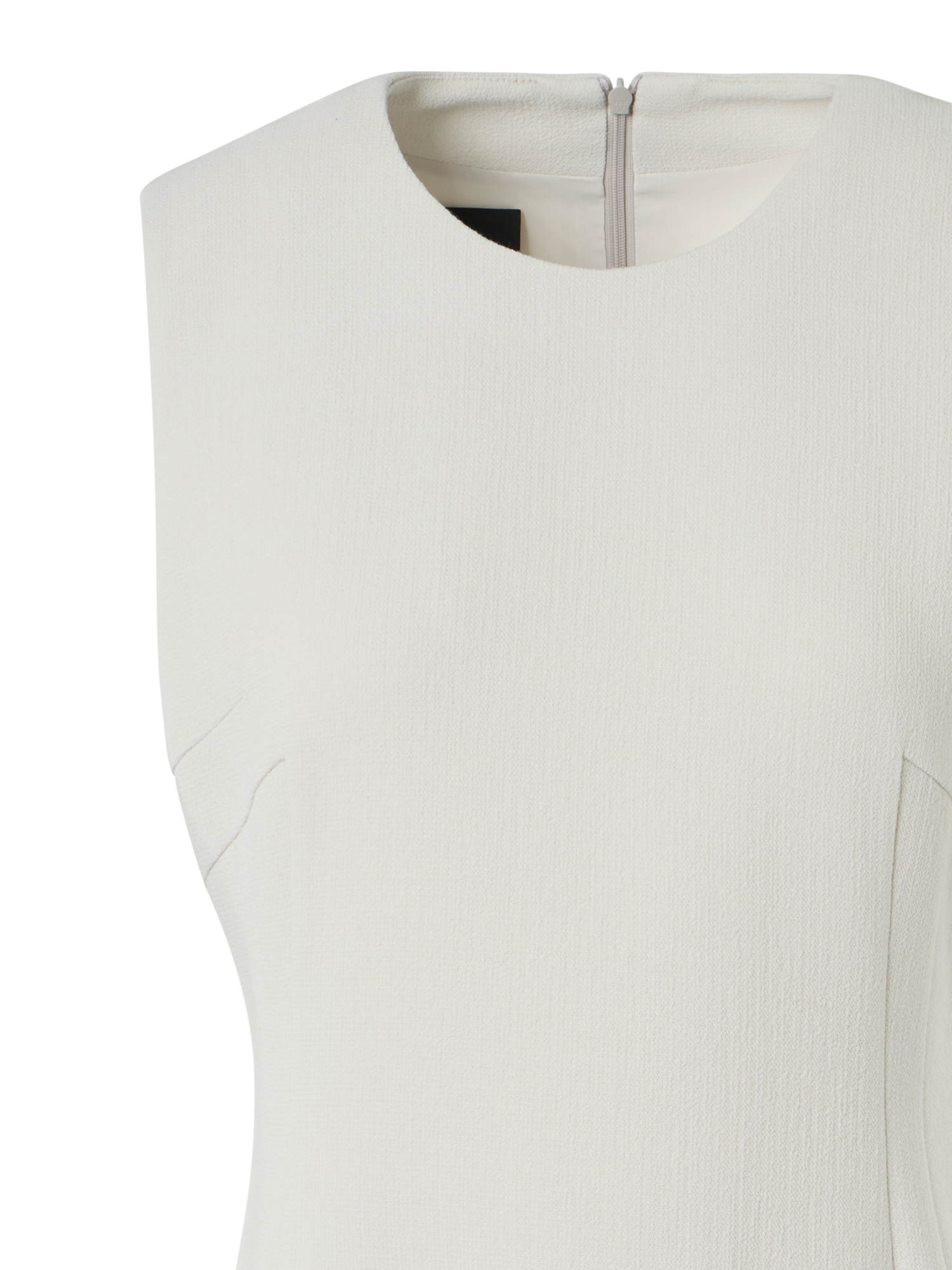 Designer Wool Crêpe Double-Face Sheath Dress - ecru