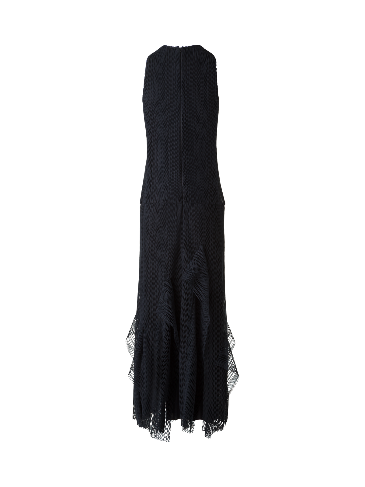 Designer Dégradé Stripe Embroided Evening Dress - black