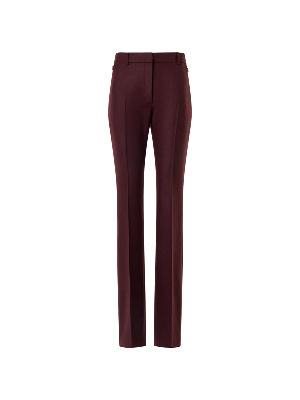 Designer Bootcut Pants in Wool Stretch Flannel - red