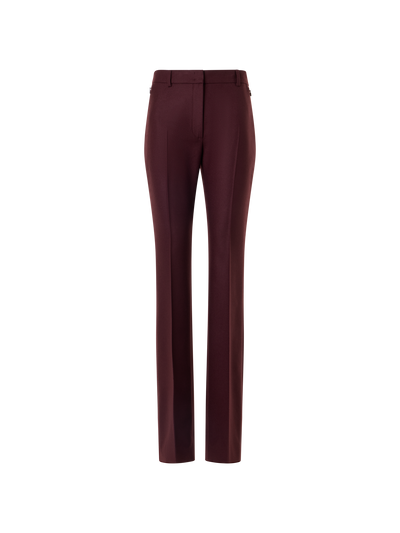 Designer Bootcut Pants in Wool Stretch Flannel - red
