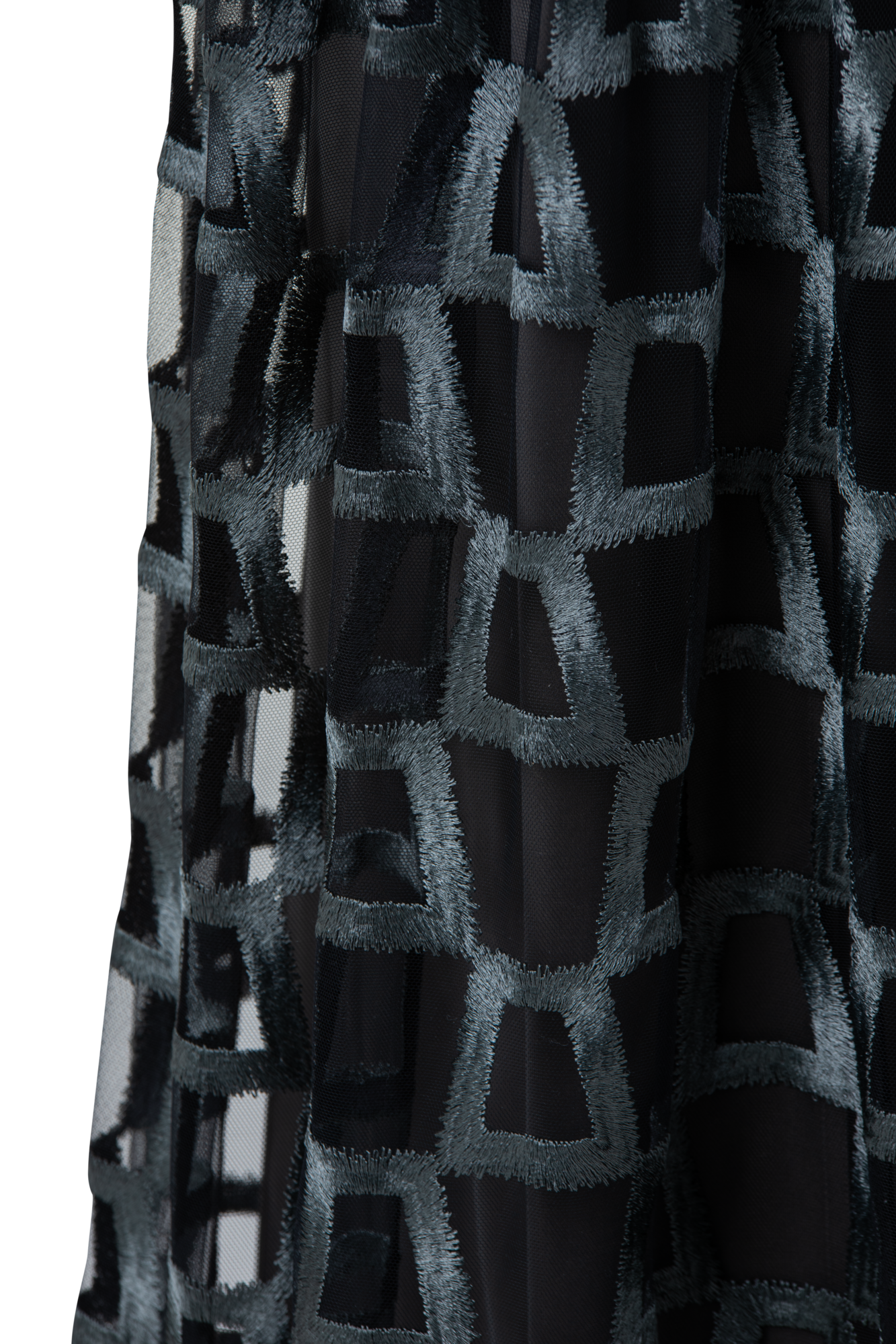 Designer Mixed Trapezoid Embroidery Gown