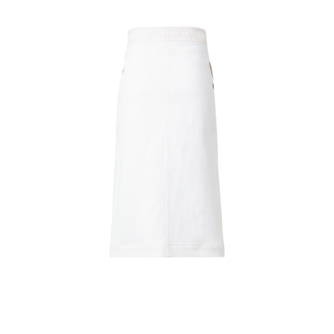 A-Linien-Jeansrock mit Tweed-Details