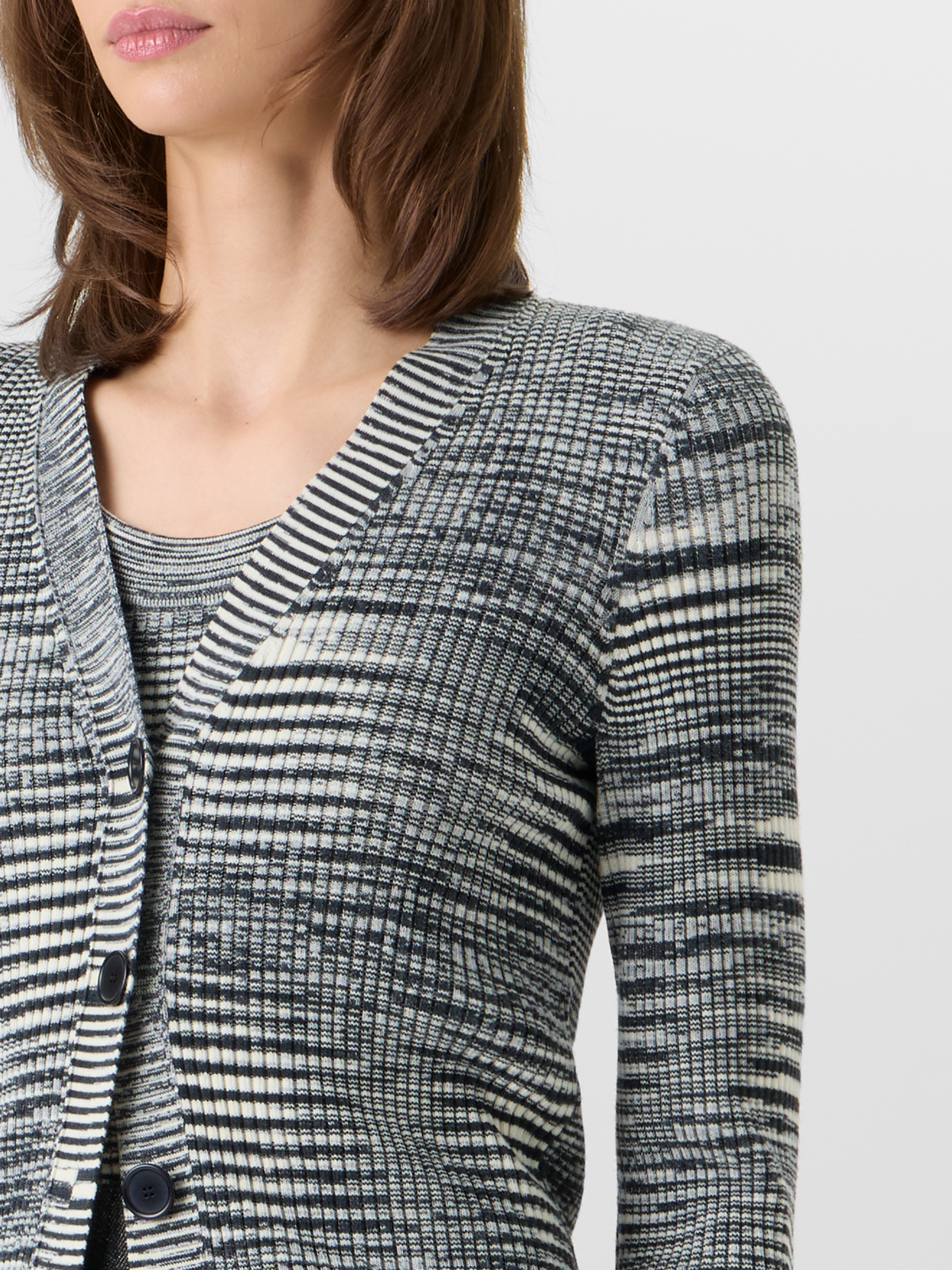 Designer Long-Sleeve Merino Wool Knit Cardigan - grey #editorial