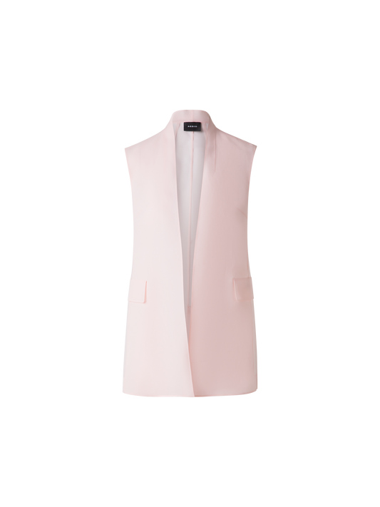 Designer Sheer Silk Organza Gilet - pastel - pink